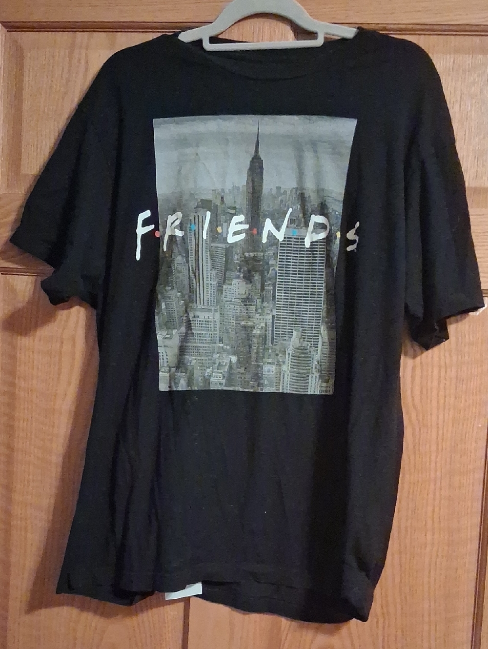 Friends Black Graphic Tee with City Print